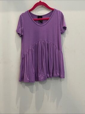 Agnes & Dora Lavender Scoop Neck Peplum Top